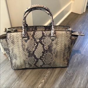 Large Michael Kors Selma Snake Print Satchel